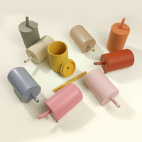 Tasse en silicone pour bébé avec paille, sans BPA, de qualité alimentaire, anti-fuite, faible MOQ