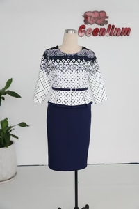 Exquisite Polyester Woven Floral Lady Elegant Church Dresses Spandex Plus <b>Size</b> Single Dress for plus <b>size</b> african women - Product Image 5