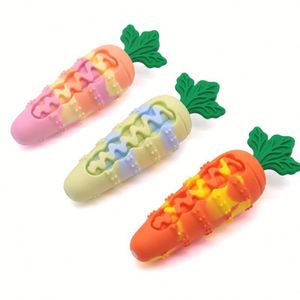 Jouet à mâcher pour chien en silicone durable de qualité alimentaire - Forme de balle anti-morsure avec couineur pour le nettoyage des dents et le soulagement de l'ennui - Product Image 1