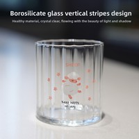 Gobelet en verre créatif à motif animalier graffiti dessin animé, en borosilicate transparent, résistant aux hautes températures, pour petit-déjeuner et latte