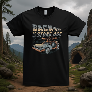 Camiseta Back To The Stone Age, camiseta promocional negra para hombre - Product Image 3