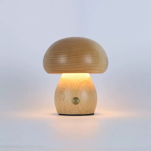2026 LED Rechargeable Cordless Table Lamps with Touch Control for Restaurant Home Bed Decor Mushroom Style LED Night Light