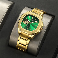 Montre automatique mécanique de luxe pour homme BESTWIN, plaquée or, en acier inoxydable, de haute qualité