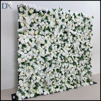 Dinding Bunga Mawar Sutra Buatan Alas Kain Putih Hijau 120x240cm Simulasi Tinggi Dekorasi Latar Belakang Pernikahan