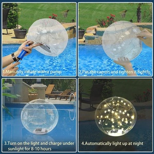 Lampe solaire gonflable à LED RVB à changement de couleur Corps en PVC Boule lumineuse flottante de jardin d'eau pour piscine extérieure - Product Image 3