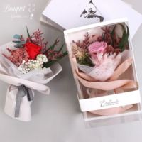 Groothandel Gedroogde Bloemen Vierkante Doos Cadeau Rozenboeket Eeuwigdurend Langdurig Verjaardag Valentijnsdag Moederdag Afstuderen