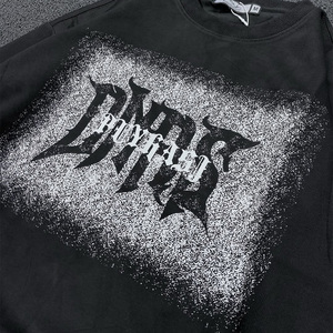 Gran oferta, camiseta de manga larga con estampado DTG lavado con ácido térmico de doble capa para hombres, cuello redondo de gran tamaño, estilo Vintage - Product Image 6