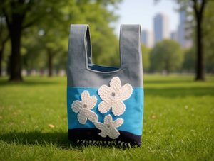 Floral <b>Knit</b> Vest <b>Bag</b> Women's Canvas Shopping <b>Bag</b> All Seasons Textile Material Polyester Lining Model 411220043 - Product Image 2