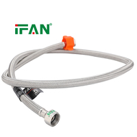 Tuyau d'eau haute pression tressé en acier inoxydable moderne IFAN 3/8" 1/2" 3/4" pour cuisines et toilettes