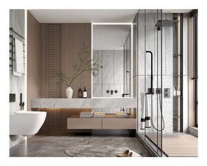 Combo hôtel imperméable toilette vanité unité bain sous évier meubles flottant salle de bain vanité armoire ensemble avec différentes tailles - Product Image 5