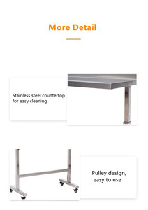 Table chirurgicale <span class=keywords><strong>auxiliaire</strong></span> en acier inoxydable pour chiens et chats, réutilisable pour usage clinique - Product Image 3