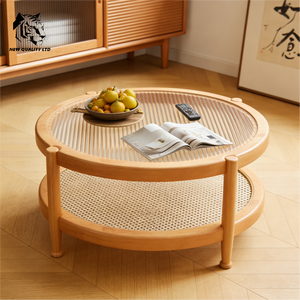 Fábrica de muebles, mesa de centro ecológica de diseño nuevo, la más barata, personalizable, gran stock, muebles de sala de estar, mesa de centro de madera y vidrio - Product Image 4