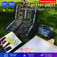 Marqueurs à pointe souple scintillants pour enfants, kit de dessin artistique, aquarelle, stylos chatoyants pour amateurs