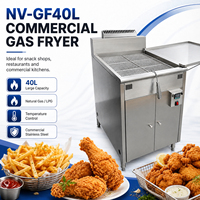 Friteuse professionnelle à gaz 40L en acier inoxydable, pour poulet et frites, directement de l'usine, personnalisable OEM