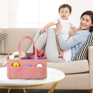 Organisateur de caddie de couches en velours côtelé doux de bonne qualité pour les sacs <span class=keywords><strong>à</strong></span> <span class=keywords><strong>langer</strong></span> hospitaliers avec étui <span class=keywords><strong>à</strong></span> cosmétiques de voyage moelleux - Product Image 4