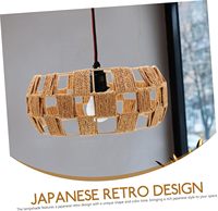 YULIN JIAFU japonais esthétique Vintage plafond abat-jour tissage couvercle de lampe pour lustre lumière