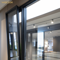 Fenêtre à battant Wazzor à rupture de pont thermique en alliage d'aluminium insonorisée à double vitrage pour villas et bâtiments résidentiels – Meilleures ventes