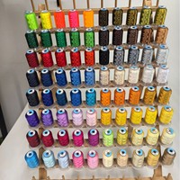 Fil à broder en polyester teint haute ténacité RY personnalisable, lot de 80 couleurs, 120D, 550 yards