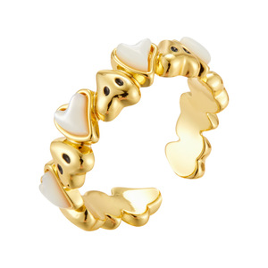 Heart-Shaped Gold-Plated <b>Adjustable</b> <b>Ring</b> For Women Index Finger Fashion Jewelry Gift - Product Image 5