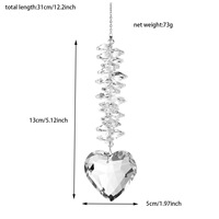 2025 Novedad: Colgante de Corazón Tallado de Cristal de Diamante de 12 Pulgadas para Ventana, Decoración de Jardín, Atrapasueños para Graduación, Navidad, Halloween
