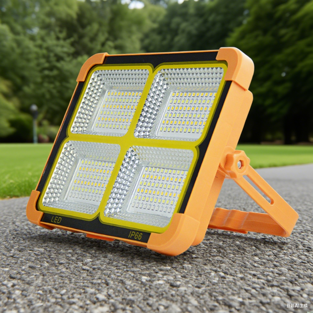 Factory Direct Rechargeable Solar LED Work Lights Flood Light for Garden Landscape Outdoor Emergency Use IP66 Rating High 50W