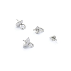 Support de perle en acier inoxydable, pendentif bol rond avec œillet soudé pour la fabrication de bijoux DIY - Product Image 5