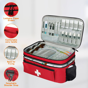 Sac de rangement pour trousse de premiers secours, 40 cm x 21 cm x 17,3 cm, rouge, résistant à l'eau, pour les voyages - Product Image 4