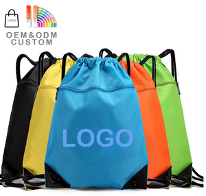 Custom Logo Promotional Waterproof Gym Bag Polyester and Nylon Draw <b>String</b> Sports Backpack for Swimming and Gym Use - Product Image 1