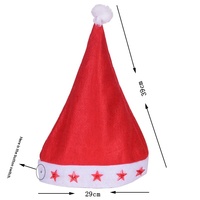 Cappello di Babbo Natale Luminoso a LED con Cinque Stelle, Cappello Natalizio Luminoso per Adulti, Decorazione per Feste, Vendita all'Ingrosso
