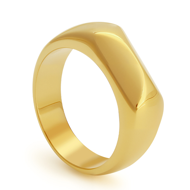 Wholesale Minimalist Copper Smooth Geometry Rings 18k Gold Plated Finger Band Fashion Mens Womens Daily Wear Jewelry