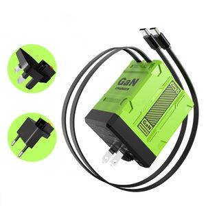 2-in-1 Einziehbares GaN-Wandladegerät mit Doppelkabeln, Schnellladung 45W Einziehbares Telefonladegerät Wandstecker mit 2 Ladekabeln - Product Image 2