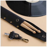 Étui en cuir PU pour baguettes de batterie - Étui pour baguettes - Étui en cuir pour instrument de musique - Cadeau pour batteur - Groupe de musiciens - Étui