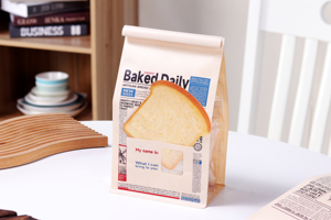 Sacchetto di carta personalizzato con finestra sagomata e chiusura a filo, con soffietto laterale, per pane tostato e prodotti da forno artigianali, all'ingrosso - Product Image 4