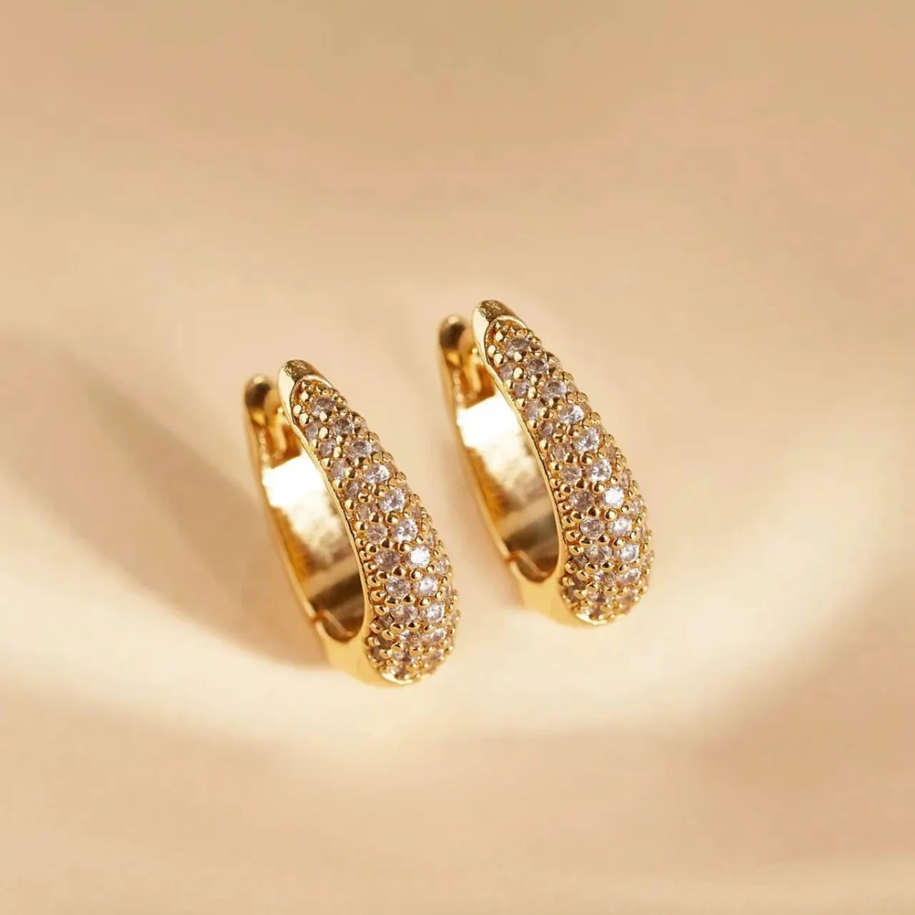 Nuovi gioielli all'ingrosso personalizzati placcati in oro 18 carati personalizzati orecchini a cerchio Huggie placcati per gioielli da donna in lega di rame personalizzata 6 G