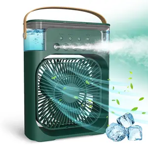 Draagbare Luchtkoeler Water Mini Airconditioner Ventilatortafel Plastic Logo Aangepast Wit Oem 10W 3 Niveau Aanpassen Snelheid