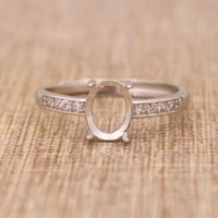 Sterling Silber 5*7/6*8/7*9/8*10/9*11/10*12/10*14mm Semi Mount Ring Frame Blank Einstell basis ohne Mittels tein für DIY Inlay