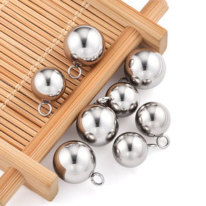 Colgante de Bola de Acero Inoxidable con Anillo Abrible, Componente Hipoalergénico <span class=keywords><strong>para</strong></span> la Fabricación de Joyas, <span class=keywords><strong>Pulseras</strong></span> y Collares - Product Image 1