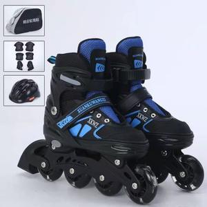 Patines de ruedas ajustables en línea de cuero PU con letras impresas de tela de malla <span class=keywords><strong>y</strong></span> PU unisex - Product Image 4
