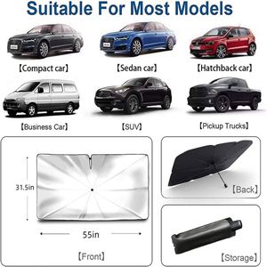 ร่มบังแดดรถยนต์แบบพับได้ ป้องกันรังสียูวี 170T 190T สำหรับกระจกหน้ารถ SUV รับผลิตแบบ OEM ลดราคาพิเศษ - Product Image 5