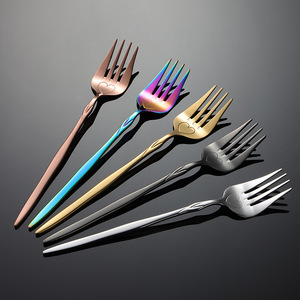 Thép không gỉ sáng tạo tăng hình muỗng ngã ba món quà cưới có thể được sử dụng như món tráng miệng Muỗng Cà Phê Muỗng trái cây ngã ba - Product Image 3