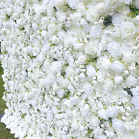 Panneau de fond mural en tissu 3D personnalisé fleur artificielle de rose de soie pour mariage fleur artificielle décorative florale pour mur