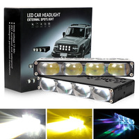 Luces Auxiliares LED con 4 Lentes DRL, Ventilador, Luz de Conducción, Niebla, Trabajo, para Vehículos Todoterreno y Camiones, Nuevos Accesorios de Iluminación para Automóviles