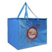Sacs isothermes en polyester bleu avec doublure isolante en feuille, imperméables, pour aliments, sacs à lunch thermiques à fermeture éclair, sacs isothermes pour vin d'extérieur, vente en gros