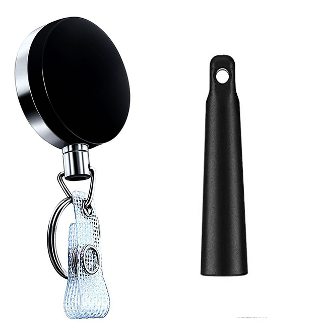 Black badge keychain with rubber holder