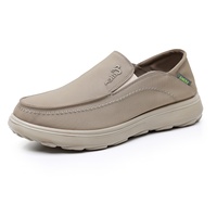 Chaussures décontractées pour hommes en toile unie, style mocassins respirants et antidérapants, idéales pour le printemps et le quotidien
