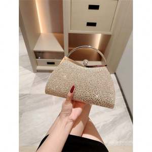 Вечерняя сумочка-клатч для женщин, блестящая сумочка с цепочкой из страз для свадьбы и вечеринки - Product Image 5