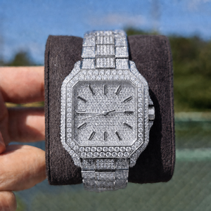 Montres de luxe de haute qualité en moissanite pour hommes, en acier inoxydable, verre saphir, étanches, automatiques, mécaniques, serties de diamants - Product Image 2