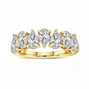 Bague élégante en diamant de laboratoire en forme de poire de 1,75 carat avec argent sterling 925, titane, or 10K, 14K, 18K, bijoux fins contemporains - Product Image 6