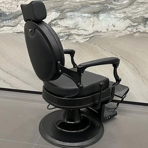 Chaise de barbier en cuir PU noir de style européen robuste, modèle 2024, pour salon et extérieur - Product Image 5