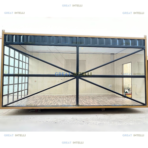 Bureau conteneur pliable de 20 pieds, bureau modulaire préfabriqué extérieur, pod de bureau avec cuisine complète, eau chaude/froide, salle de bain, 110V/220V (acier) - Product Image 2